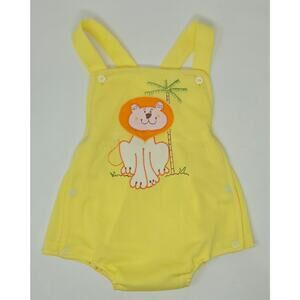 Vintage Healthtex Sun Suit Romper Jumper Yellow Lion Unisex 12 Month One Piece